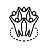Icono de impacto mostrando resultados de apoyo comunitario y alcance
