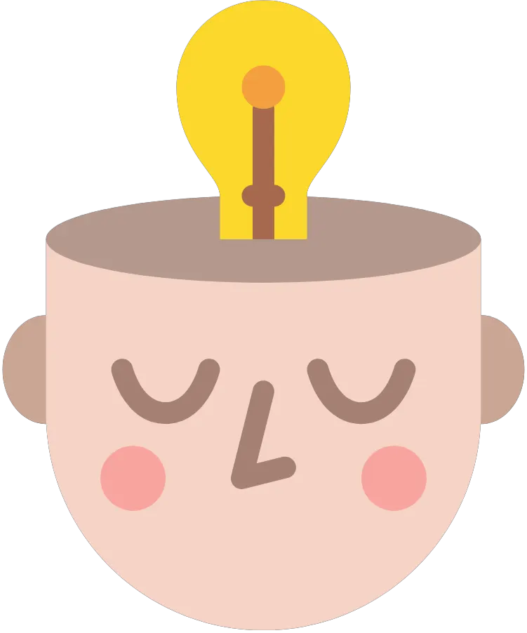 Illustration of a head with a light bulb inside representing understanding and early awareness of caregiver challenges