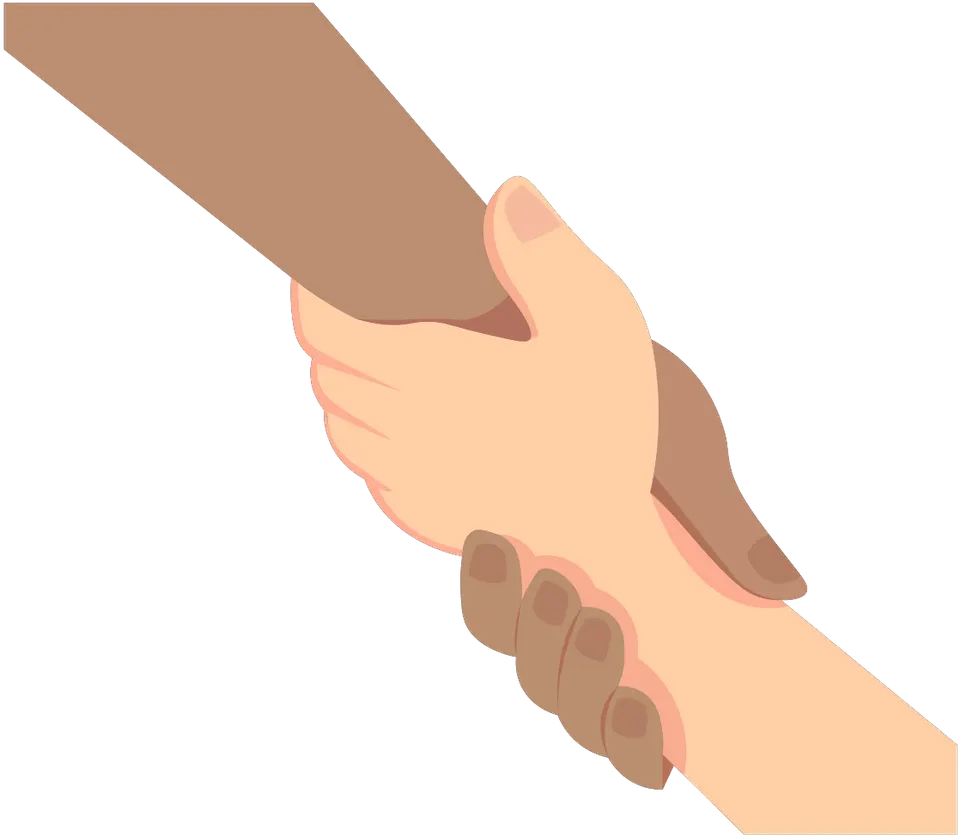 Image of one hand helping another person stand, symbolizing getting help and support