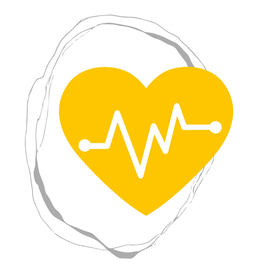 Corazón con una línea de ritmo cardíaco, simbolizando problemas de salud física causados por el estrés del cuidador