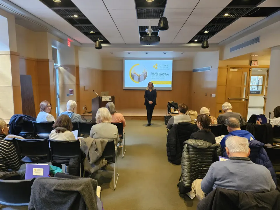 Older adults attending a dementia education seminar with Act Now Foundation